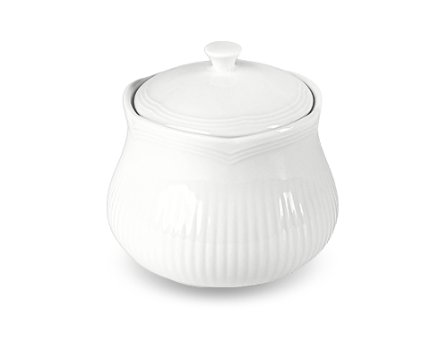 Lotus Rim Camellia Embossed Sugar Bowl