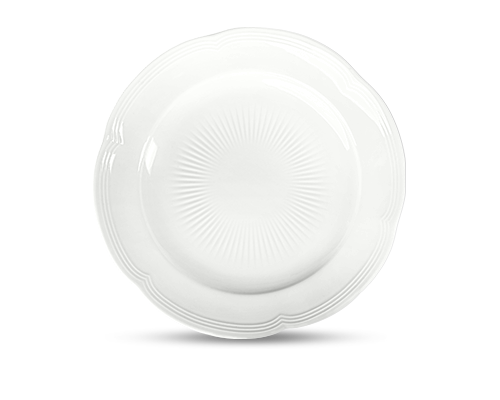 Lotus Rim Camellia Embossed Flat Plate