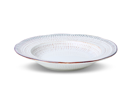Irregular Line-textured Wide Rim Plate