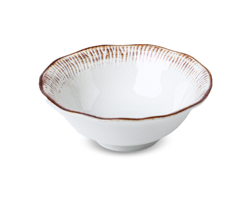 Irregular Line-textured Rolled Rim Bowl