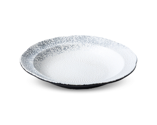 Lotus Rim Camellia Embossed Deep Plate
