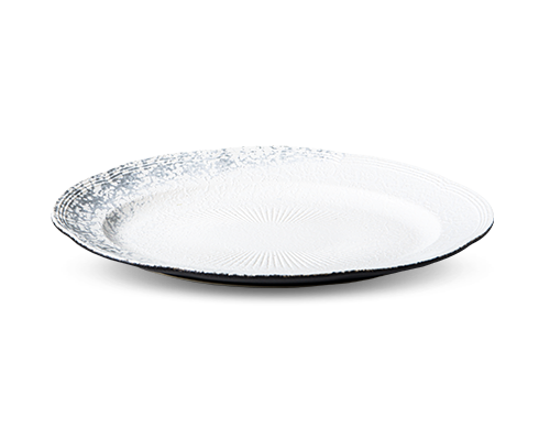 Lotus Rim Camellia Embossed Oval Plate