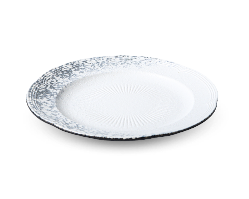 Lotus Rim Camellia Embossed Flat Plate