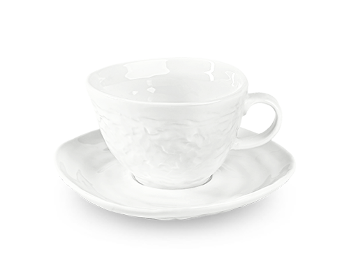 Stone-textured Cup & Saucer
