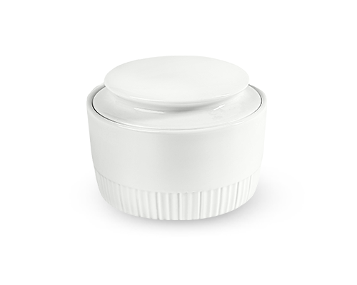 Curtain-textured Embossed Sugar Bowl