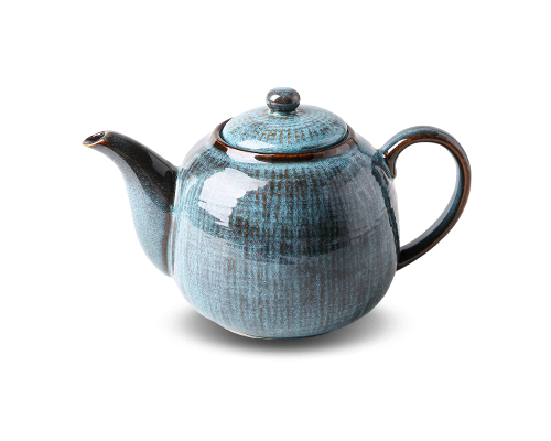 Linen-textured Embossed Teapot