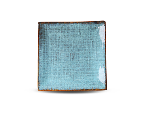 Cloth-textured Embossed Square Plate