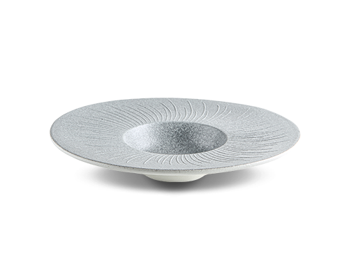 Miscanthus-textured Embossed Wide Rim Plate