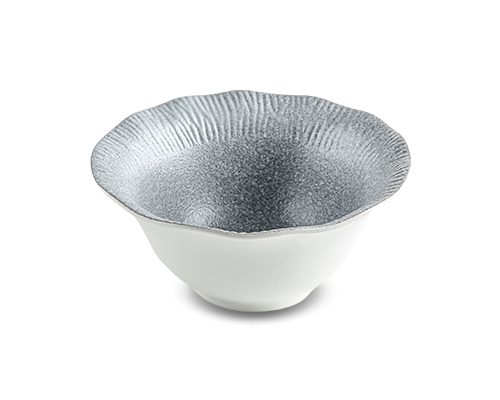 Irregular Line-textured Rolled Rim Bowl