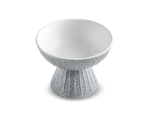 Line-textured High-foot Dish