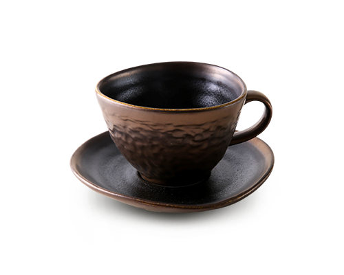 Stone-textured Cup & Saucer