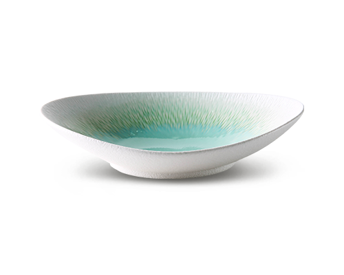 Broken-lines-textured Oval Bowl