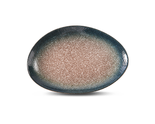 Cloth-textured Embossed Pebble Shape Plate