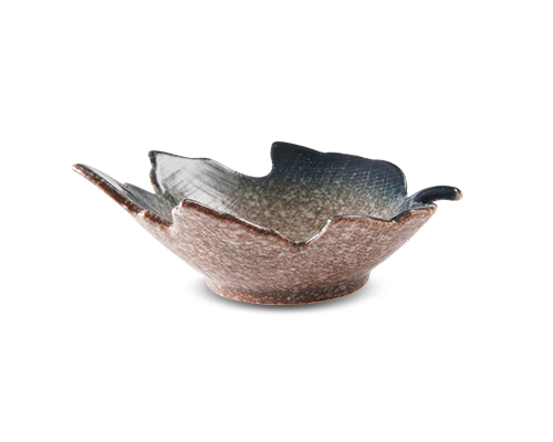 Cloth-textured Embossed Deep Leaf Dish