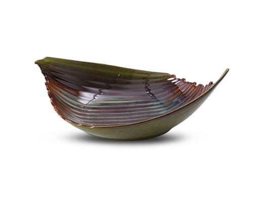 Stripe-textured Irregular Bowl